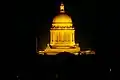 Capitol dome illuminated at night