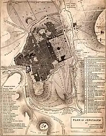 A detailed map of Jerusalem from the 19th century