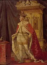 The Coronation Chair and King Frederick VI.By Wilhelm Bendz (1830)