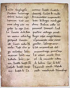 Image 26The Freising Manuscripts, dating from the 10th century A.D., most probably written in upper Carinthia, are the oldest surviving documents in Slovene. (from History of Slovenia)