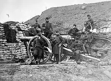 French gun in action