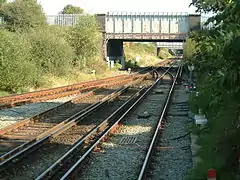 The view along the line towards Birkenhead Park.