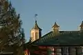 The Mack Bauscher bell tower atop the oldest part of the school.