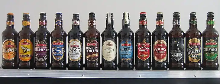 An assortment of Fuller's bottles