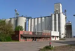 Downtown Funk, with grain elevators in background.