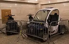 Three parked MTA Police vehicles