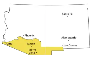 Image 23The Gadsden Purchase (shown with present-day state boundaries and cities) (from History of Arizona)