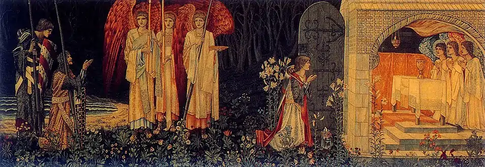 The Attainment or The Achievement of the Grail, version woven 1895-96, now in the Birmingham Museum & Art Gallery