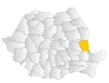 Map of Romania highlighting Galați County