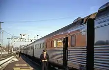 Zephyr coaches at Galesburg, 1968