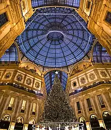 Christmas tree at Galleria Vittorio Emanuele II in Milan, Italy.