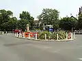 Roundabout at the north end of Gallery Road at the junction with Dulwich Village.