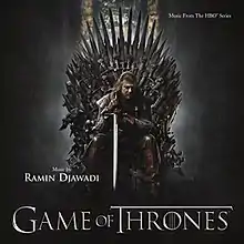 Cover art depicting Eddard Stark seated upon the Iron Throne