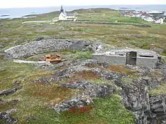 View of the church and historic fortifications