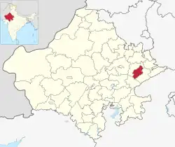 Location of Gangapur district in Rajasthan