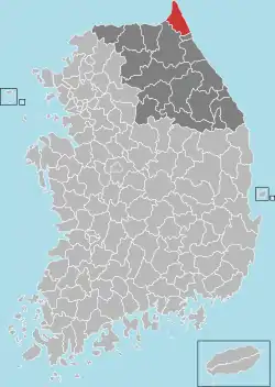 Location in South Korea