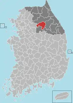 Location in South Korea