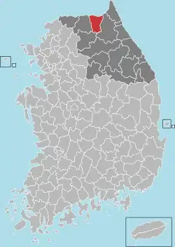 Location in South Korea