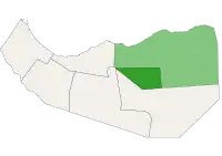 Location of Garadag District within Sanaag, Somaliland