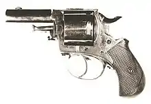 Smithsonian file photograph of the British Bulldog revolver used by Charles Guiteau to assassinate President James Garfield in 1881