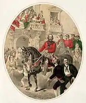 Garibaldi marching into Naples on horseback, 7 September 1860