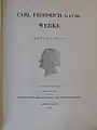 Volume II of "Carl Friedrich Gauss Werke," 1876