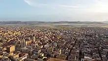 Drone-cam picture of the urban area of the town