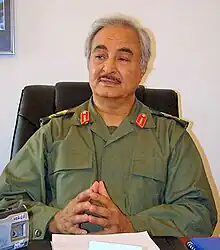 Image 8Field Marshal Khalifa Haftar, the head of the Libyan National Army, one of the main factions in the 2014 civil war. (from Libya)