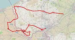 The route of the 2014 Gent–Wevelgem.