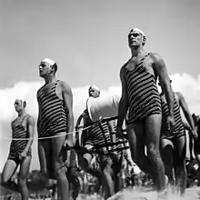 Image 4The surf lifesaving movement originated in Australia. (Pictured: surf lifesavers, Bondi Beach, 1930s). (from Culture of Australia)