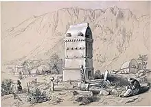 1843 illustration of the tombs at Antiphellus