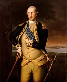 General Washington wearing the buff and blue