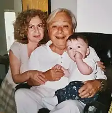 Melfi (left) and George Nemeth (centre) with their grandson, circa 2007