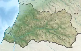 Map showing the location of Kobuleti Strict Nature Reserve