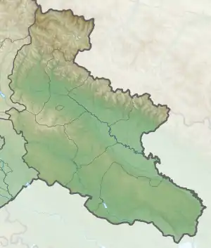 Map showing the location of Alazani Floodplain Forests Natural Monument