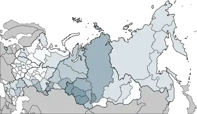 Distribution of Germans, 2010