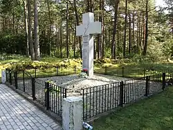 Memorial cross at the site of the Koniuchy massacre