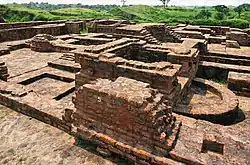 Ruins of Ghoshtiram Buddhist monastery in Kosambi