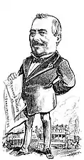 Caricature of Eugène Gibiat by Claude Guillaumin ("Pépin")  in the 13 February 1873 issue