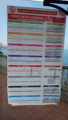 Image 4Timetable on a bus shelter (from Transport in Gibraltar)