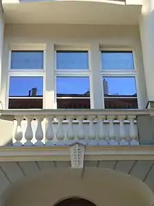 Detail of the elevation balcony