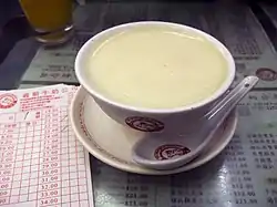 Ginger milk curd is a hot dessert that originated in Shawan Ancient Town of Panyu District, Guangzhou in the Guangdong Province in southern China. Its main ingredients are ginger, milk, and sugar.