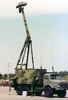 1988, a GIRAFFE S 3D radar on display at Paya Lebar Air Base.