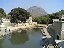 View of Girnar Hills from temple