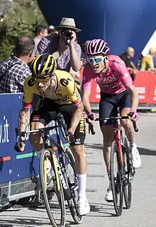 Primož Roglič and Geraint Thomas riding at the 2023 Giro d'Italia