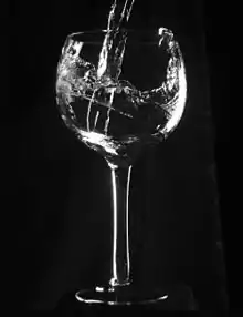 Water pouring into a glass