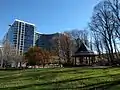 Part of Glebe Park, looking towards the Manhattan apartment building