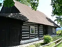 Traditional Gorol wooden house (drzewiónka) in Silesian Beskids