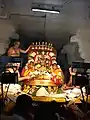 Govindaraja processional deity along with Sridevi and Bhudevi on Pedda sesha vahanam during brahmotsavams