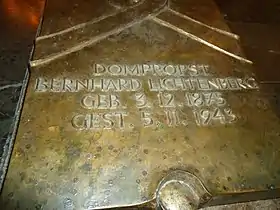 tomb of Blessed Bernhard Lichtenberg in the lower church